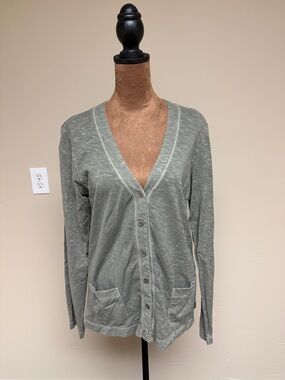 Tommy Bahama Sage Green V-Neck Button Front Cardigan